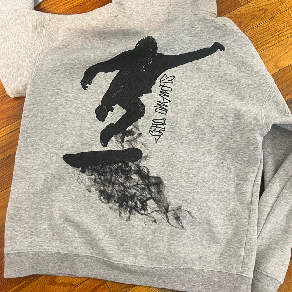 H&M Gray Pullover Hoodie with Logo